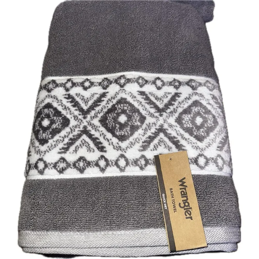 NEW Wrangler Paxton Gray Towel Set 4 Bath & 2 Hand